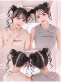 双子ヘアアレンジプッカ盛りヘアメイクヘアセット渋谷推し活