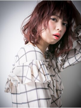 カバーヘア ブリス 上尾西口店(COVER HAIR bliss) *bliss上尾*大人かわいい♪甘めカラー☆くせ毛風ミディx