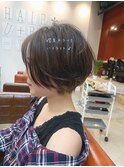 ★大人気◎ひし形ネイビーカラー小顔美髪マニッシュショートボブ