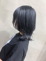 if&nbsp;ブルーブラック×ウルフカット