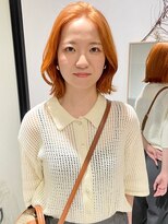 ラミエバイメルト 下北沢(lamie by melt)&nbsp;毛利/くびれミディアム 外ハネ 暖色 ピンク オレンジ ベージュ