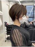 ハイライトバレイヤージュダブルカラーショートカット30代40代