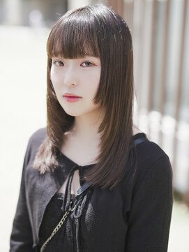 ムクヘアー(muk hair) ストレートミディ×モードバングライン