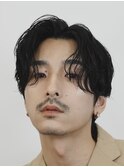 原宿ラルフカールオールバックスパイラルパーマ30代男性色気ヘア