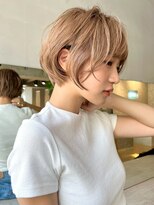 エリマ 武蔵小杉(elima) 武蔵小杉大人丸みショートボブイルミナベージュカラー小顔30代