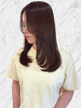 ヘアメイク ミチ 富田店(HAIRMAKE MICHI) 【MICHI 富田店　古作蓮】ブラウン ミディアムレイヤーカット