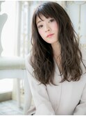 mod's姪浜/グレーベージュ大人巻き小顔ふんわりエアリーロングi