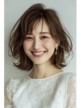 レリーノーブル 西宮北口(RelyNoble) トップふんわり×華やかひし形ショートで若見え[西宮北口]