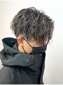 センターパート/波巻きパーマ/スパイラルパーマ/men's