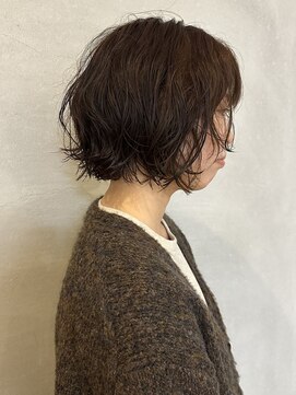 ボブパーマ/フレンチボブ/ボブ/ニュアンスパーマ/地毛風カラー