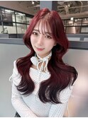 前髪カット韓国ヘアロング似合わせカット_F21361
