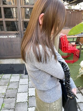 ミント(mint) ブリーチなしダブルカラー！柔らかさのおるオリーブベージュ！