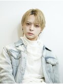 センターパート ベージュカラー 鹿児島メンズ