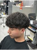 波巻きパーマメンズサロンメンズパーマスパイラルシャドウパーマ