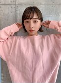外はねボブレイヤーボブシースルーバング