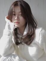 トローノ 栄(TRONO)&nbsp;韓国ヘア 顔周りレイヤー 透明感カラー アッシュブラウン