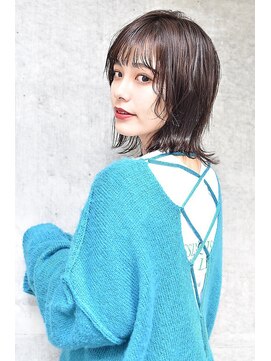 ルーク 立川(LUK) Lien☆ウェット外ハネボブ×極細ローライト×デザインカラー