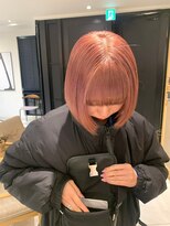 ヘアサロン ガリカ 表参道(hair salon Gallica) 【柴田優香】前下がりボブ大人可愛い小顔ピーチピンク<表参道>