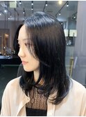 前髪 インナーグレージュ マチルダボブ ピンクベージュ ウルフ