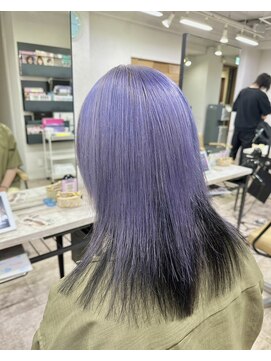 アジールヘア 所沢プロペ通り店(agir hair) ラベンダーインナーブラックロングヘア10代20代所沢