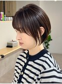 黒髪/グレーベージュ/レイヤーロング/前髪パーマ[西船橋/津田沼]