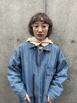 大人可愛いふんわりカールミストバング外国人風カラーブリーチ