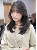 小顔レイヤーカット×ナチュラルグレージュ30代40代50代