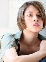 TRE南流山　オリーブベージュ×細めハイライト切りっぱなしボブf