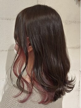 サロン ド ソーホー 蕨(Salon de SOHO)の写真/[THROWカラー+TOKIOTr¥9900]赤みを抑えた透明感と、抜け感のあるくすみ系のニュアンスカラーがオススメ◎