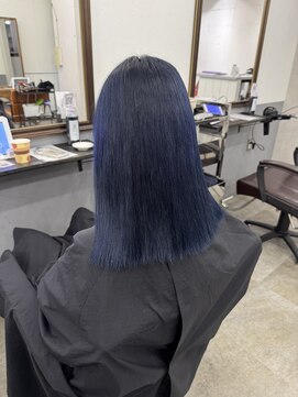 アジールヘア 北千住駅西口店(agir hair) ネイビーカラー ブリーチカラー 北千住