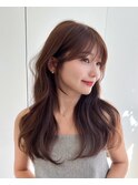 韓国ヘア 透明感カラー 2wayバング レイヤーカット 顔周り