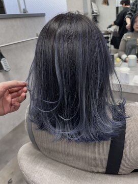 ランド 千葉(land) 色落ちシルバーくすみブルーバレイヤージュ/阿部