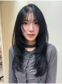 梅田/着物ヘア/大人ガーリー/ダークアッシュ/似合わせカット