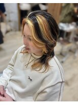 ブラウン(Brown)&nbsp;ミックスカラー×ウルフレイヤーカット