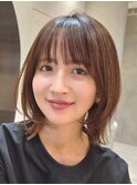 大人女子の艶髪レイヤーボブ