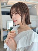 外ハネボブ / 大人カジュアル / グレージュカラー