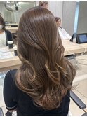 韓国ヘア髪質改善ブリーチなしダブルカラーオリーブベージュ