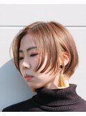 ベージュカラー#ダブルカラー#ハンサムショート#ケアブリーチ