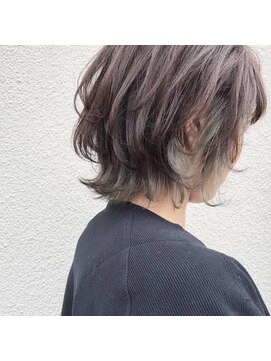 サニーグレイス シエリー(SUNNY GRACE × Cherie) インナー カーキアッシュ ミディアムウルフ