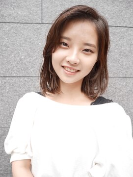 シュシュ(shushu) ミディアム内巻きボブ/ノンジアミンカラー【有海一生】髪質改善