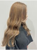 韓国風ウェーブ ハイトーン ロングヘア