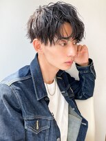 メンズ小顔ヘア/メンズカット/メンズパーマ/メンズ束感/波巻き