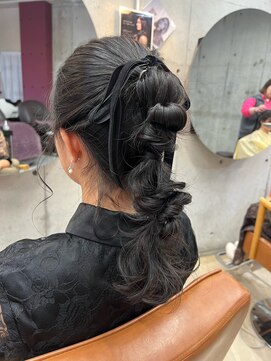 コージー(Kozy) ☆結婚式お呼ばれヘアアレンジ/ポニーテル編みおろし☆