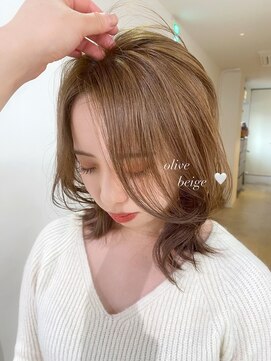 ニコフクオカヘアーメイク(NIKO Fukuoka Hair Make) 【NIKO】ブリーチなしダブルカラーで透明感オリーブベージュ♪
