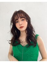 ジョエミバイアンアミ(joemi by Un ami) お洒落ミディアムパーマ透明感グレージュ2wayバング