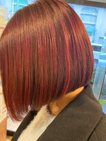 ヘアリゾート粋 新宿三丁目本店&nbsp;ショートボブ/ハイライト/レッド