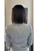 ブリーチなしグレージュ切りっぱなしボブ平行ボブヘイリーボブ