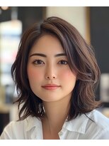 ラクレール 五香&nbsp;ハッシュボブ×ナチュラルブラウン　白髪染めエンドカラー/松戸