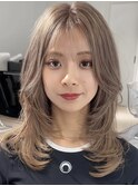 韓国ヘアーハッシュカットレイヤーカットハイライトカラー