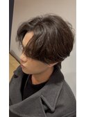 韓国風メンズシャドウパーマ×センターパート行徳浦安市川
